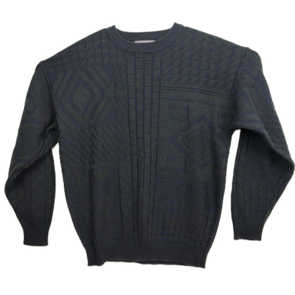 🔥🔥🔥David Taylor sweater, Men's L, black with knit pattern VGC 🔥🔥🔥